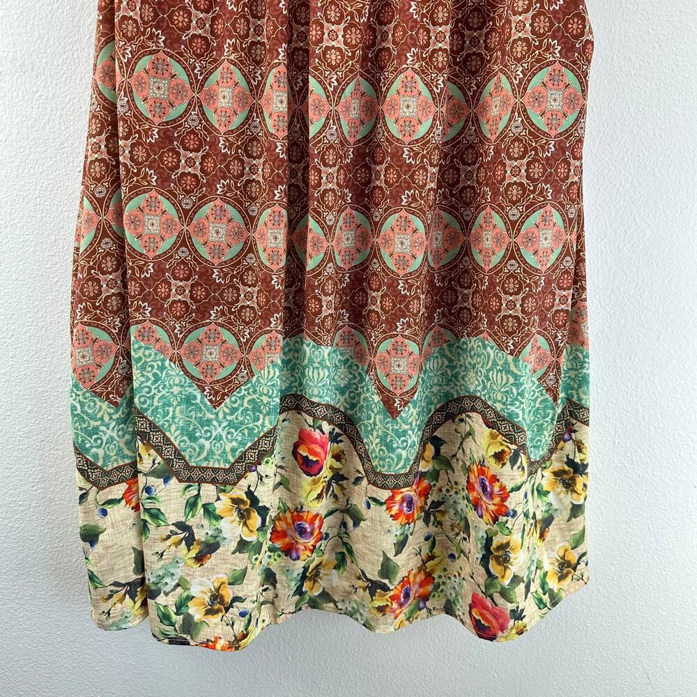 Umgee Patchwork Floral Ruffle Sleeve Button Front… - image 7